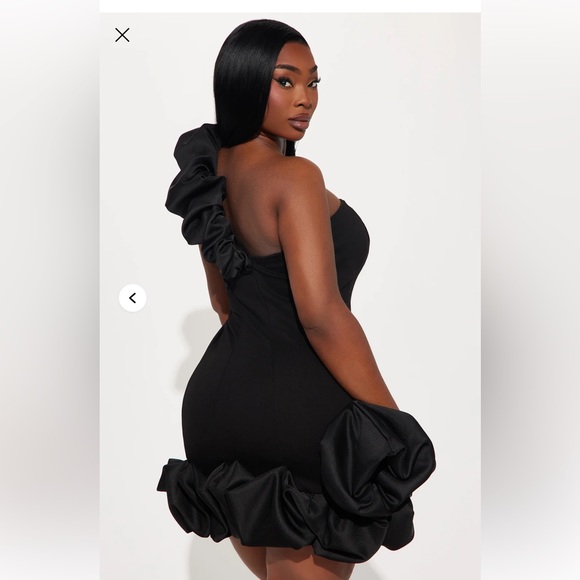 Fashion Nova Black Strapless Ruffle Dress - Picture 3 of 3